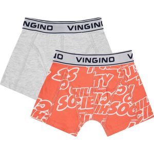 Vingino Jongens Boxershort 2-Pack - Maat S - 122/128 -Oranje/Grijs