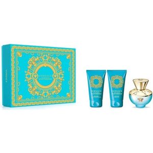 Versace Dylan Turquoise pour Femme Giftset - 50 ml eau de toilette spray + 50 ml showergel + 50 ml bodygel - cadeauset voor dames