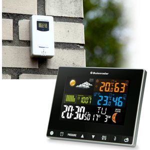 Buienradar BR700 - 3-in-1 Weerstation - Met draadloze Buitensensor - Zwart