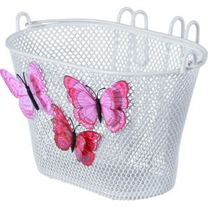 Basil Jasmin Butterfly Kinderfietsmand - Staal - Inclusief Haken - Wit