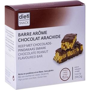Dietisnack | Proteïnereep | Chocolade Peanut | 7 x 42 gram | Koolhydraatarm eten doe je zó!