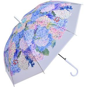 Paraplu Volwassenen 60 cm Wit Kunststof Hortensia