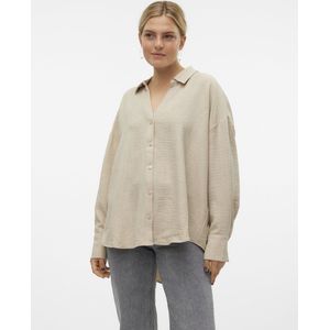 Vero Moda Blouse Vmmelaney Queeny Ls Shirt Wvn Noos 10316389 Overcast/melange Dames Maat - XL