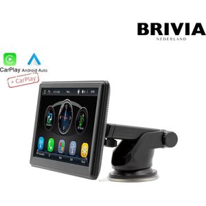 Brivia Navigatiesysteem – 2024 Model - Geschikt voor Apple Carplay (Draadloos) en Android Auto - Universeel - Auto Stereo - 18cm - Zonder Camera