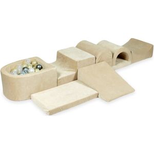 Foam speelset - 7-delig - met ballenbak en 100 ballen - beige