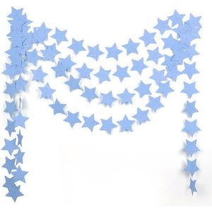 Sterren Slinger Blauw Sterretjes Gender reveal Versiering Feestversiering Babyshower Geboorte Decoratie Ster - 4 Meter