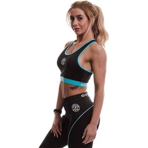 Gold's Gym Ladies Sports Crop Top - Black/Turquoise - XS