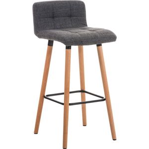 Luxe barkruk - Ergonomisch - Met rugleuning - Set van 1 - Barstoelen voor keuken of kantine - Polyester - Donkergrijs - Zithoogte 75cm