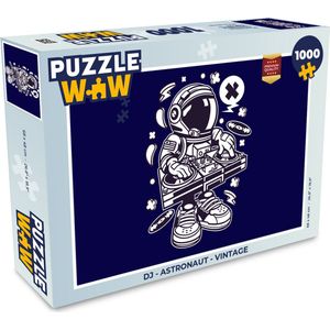 Puzzel DJ - Astronaut - Vintage - Legpuzzel - Puzzel 1000 stukjes volwassenen