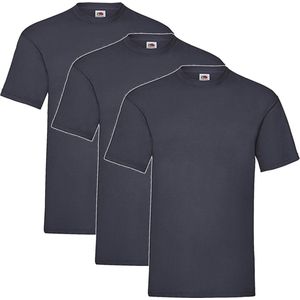 3 Pack Deep Navy Shirts Fruit of the Loom Ronde Hals Maat XXL Valueweight