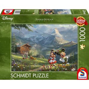 Disney Dreams Puzzel Mickey en Minnie in de Alpen (1000 stukken)