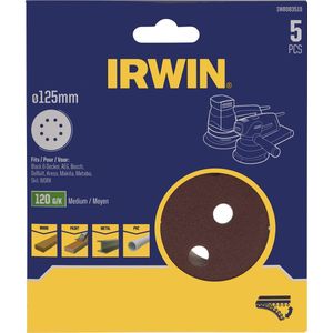 IRWIN Schuurschijven excentrisch diameter 125mm met klittenband, K120