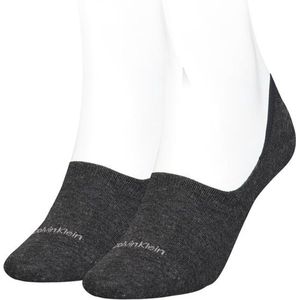 Calvin Klein Footie Mid Cut (2-pack) - dames onzichtbare sokken - grijs - Maat: 39-42