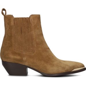 Notre-V Ar230 Enkellaarsjes - Enkelboots met rits - Dames - Camel - Maat 41