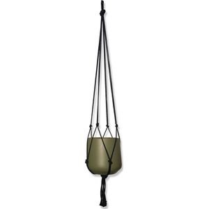 Minimalistische Plantenhanger - Zwart - Katoen - Macramé - Handgemaakt in Nederland - Let op: Excl. Pot - 120 cm- Zwart - Inclusief Verzendkosten