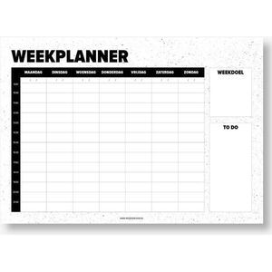 Weekplanner A4 formaat - handige weekplanner met alle dagen en tijden overzichtelijk - inclusief een weekdoel en to-do lijstje