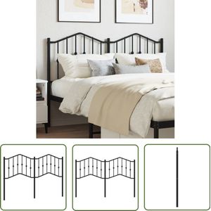 The Living Store Hoofdbord 140 cm metaal zwart - Hoofdbord - Hoofdkussen - Beddecoratie - Slaapkamerinrichting - Modern Design