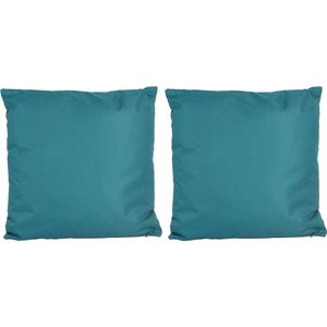 6x Bank/Sier Kussens Voor Binnen en Buiten In de Kleur Petrol Blauw 45 X 45 cm - Tuin/Huis Kussens