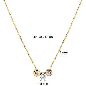 Collier Tricolor Zirkonia 42 - 44 - 46 Cm