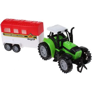 Gearbox - Groene Tractor Met Paardentrailer - 36 Cm