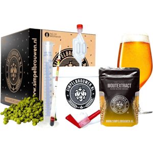 SIMPELBROUWEN® - Simpel Blond - Bierbrouwpakket - Zelf bier brouwen pakket - Startpakket - Gadgets Mannen - Cadeau - Cadeau voor Mannen en Vrouwen - Bier - Verjaardag - Cadeau voor man - Verjaardag Cadeau Mannen - Het simpele bierbrouwpakket voor jou