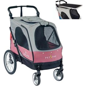 Hondenbuggy + Tafel Petstro XL Roze tot 55 kg