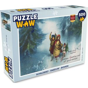 Puzzel Kerstboodschap - Sneeuw - Kerstmis - Legpuzzel - Puzzel 500 stukjes - Kerst - Cadeau - Kerstcadeau voor mannen, vrouwen en kinderen