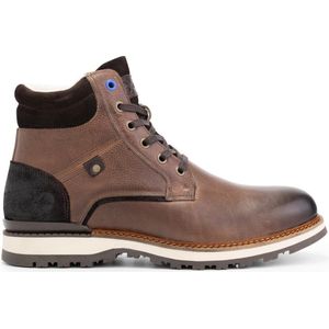 Travelin' Sund Herenschoenen - Halfhoge leren veterboots - Sneakers - Bruin Leer - Maat 41