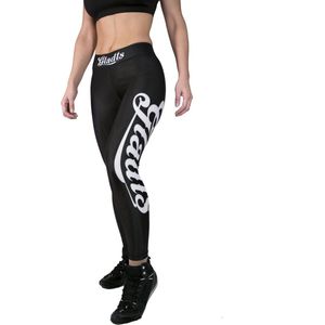 Gladts - Legging - Met topje - Dames - Zwart/Wit- 2-delig - Maat M - Legging dames - Legging meisje - Legging dames volwassenen - Leggings - Legging sport dames