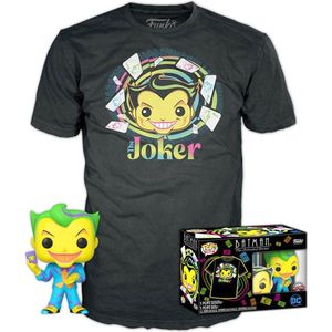 DC Comics Batman Joker Exclusieve POP & T-shirt Set - Blacklight Zwart (Maat: M)