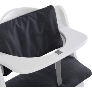 Hauck Alpha Highchair Pad Deluxe stoelverkleiner zwart grijs - gemakkelijk te bevestigen - schoon te maken - houten kinderstoel - Hauck Alpha+