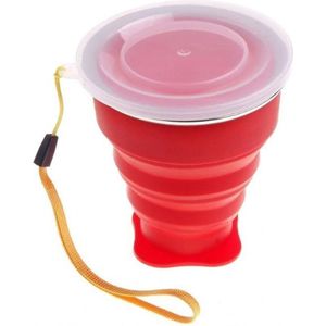 Opvouwbare beker - 2 Stuks - Cup 200ML - Siliconen Cup - Campingservies - Rood - Duurzaam - Milieubewust