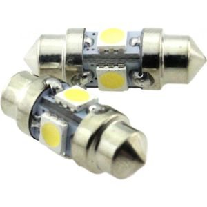 C5W autolamp 2 stuks | LED festoon 31mm | 4-SMD daglichtwit 6000K | 12 Volt - 1.5 Watt