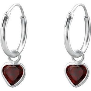 Montebello Oorbellen Adel Red - 925 Zilver E-Coating - Hart - ∅10mm