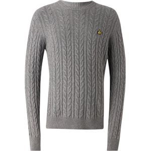 Lyle & Scott Grijze Cable Crew Neck