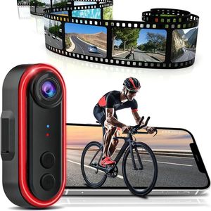 2 in 1 Fietscamera met Achterlicht - 1080P Fietsen Achteruitrijcamera - 6 Verlichtingsmodi - 150° Groothoek - 180° Verstelbare Houder