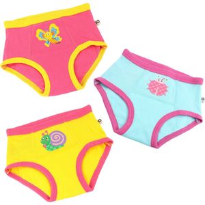 Zoocchini set van 3 oefenbroekjes - Organic katoen - Garden Creatures - Meisjes - 3-4 jaar