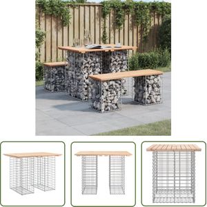 The Living Store Tuinbank schanskorfontwerp 100x70x72 cm massief grenenhout - Tuinbank - Houten Bank - Grenenhouten Bank - Terrasbank - Balkonbank