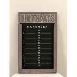 houten verjaardag kalender taupe 35 cm verjaardagskalender