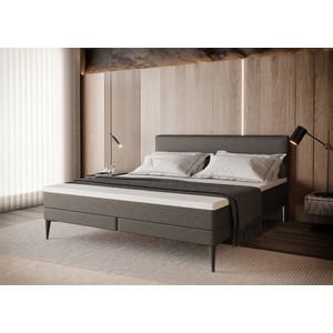 Mewave boxspring - Antraciet - 180x200 cm - Luxe boxspring met pocketvering matras en geïntegreerde topper - Ultiem comfort - Compleet slaapcomfortpakket