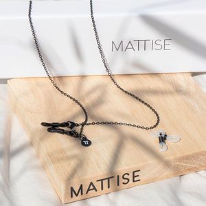 MATTISE® Brillenkoord Zwart Basic — 100% RVS & Unisex Brillenkoorden voor Dames en Heren — Brillenketting met Extra Lusjes