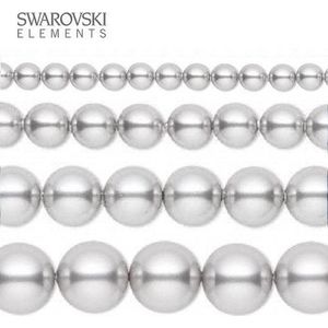 Swarovski Elements, 50 stuks Swarovski Parels, 8mm (40cm), light grey, 5810