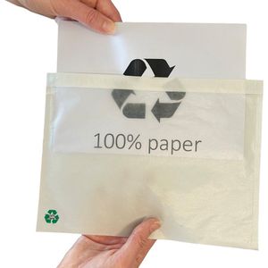 Kortpack - Papieren Paklijstenveloppen 225mm lang x 165mm breed - Onbedrukt/Blanco - 100% Papier - A5 Formaat - Zelfklevend - 1000 Stuks - Doculops - Packing List - (015.0142)