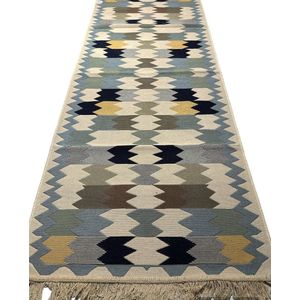 Kelim vloerkleed belek -Kelim Kleed - Kelim tapijt - Oosterse Vloerkleed - 80x200 cm - Loper - Bankkleed EAN 9504133366725 | Vloerkleed | Sunar Home