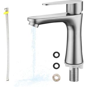 Koudwaterkraan voor Gasten WC - Kleine Armatuur voor Badkamer met 60 cm Aansluitslang