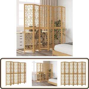 vidaXL Kamerscherm 6 panelen massief hout bruin Kamerscherm - Scheidingswand - Paulowniahout - Houten Scheidingswand - Privacy Screen