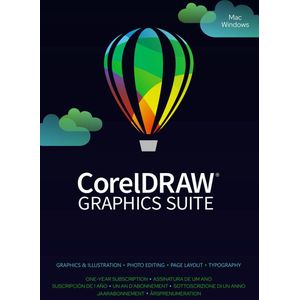 CorelDRAW Graphics Suite Agnostic - 1 Jaar - NL/EN/FR Versie - PC