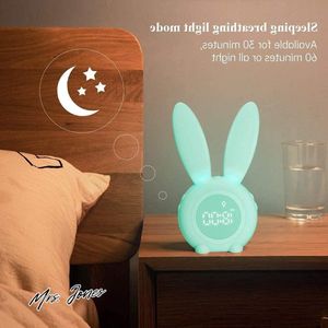 Mrs. Jones Premium Collection Lichtwekker voor kinderen - Konijn - Alarm clock - Wake up light - Creatieve lamp - Stil - Nachtlamp - Groen