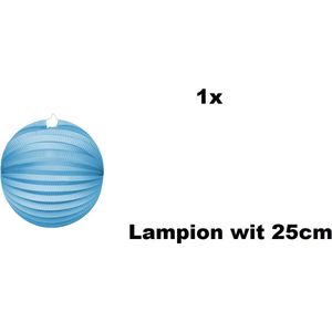 Lampion baby blauw 25cm - festival thema feest verjaardag party papier BBQ strand licht fun