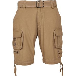 Heren - Mannen - Dikke kwaliteit - Met riem - Ruim - Menswear - Streetwear - Casual - Modern - Vintage - Savage - Cargo - Shorts - Cargo korte broek beige